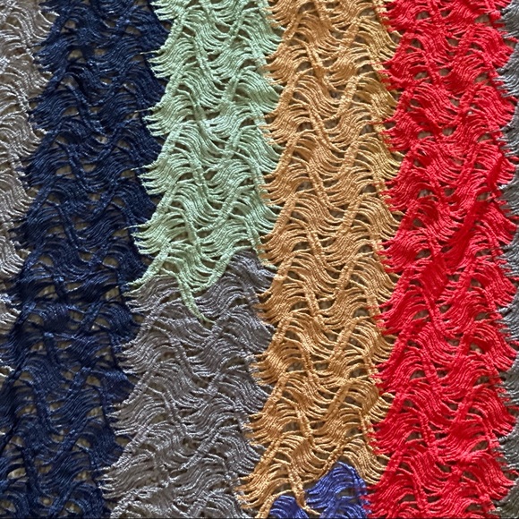 Multicolor Knit Striped Poly Print Fabric - Picture 3 of 7